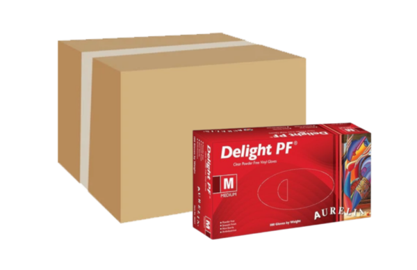 1 x Carton - Aurelia Delight PF Clear Vinyl Examination Gloves