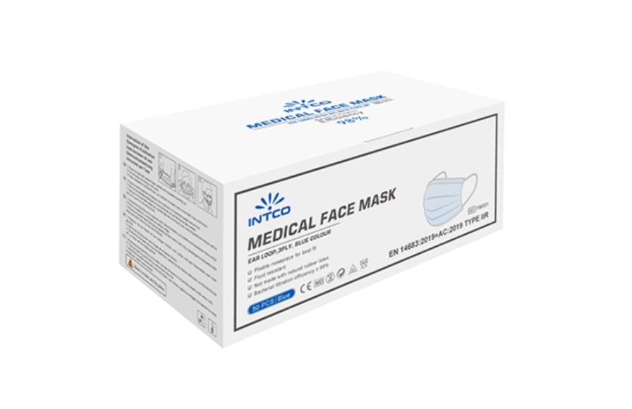 Intco Medical Face Mask Type Iir Box 50 Individually Wrapped