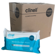 Clinell Hand and Surface Antimicrobial Wipes - Carton of 12 Packs of 84 Wipes